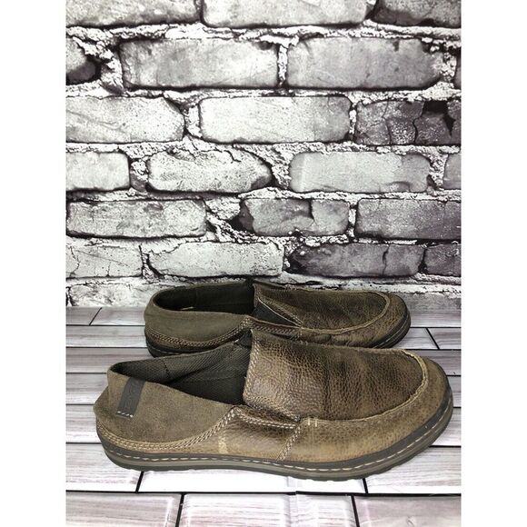 Teva Clifton Creek Brown Leather Moc Toe Slip On Loafers Men’s Sz 8M US/40.5EU - Picture 1 of 16